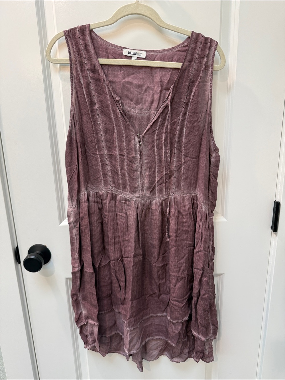 William Rast Mauve Sleeveless V-Neck Tiered Dress